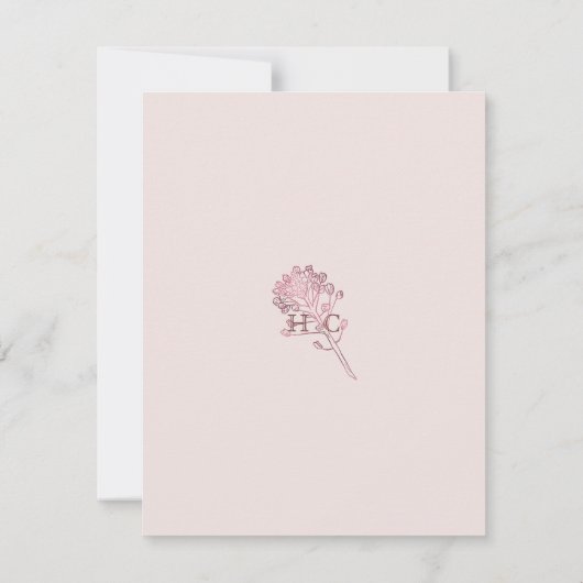 Pink Pearl Botanische UAWG RSVP Karte (Rückseite)