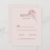 Pink Pearl Botanische UAWG RSVP Karte (Vorne/Hinten)