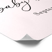 Pink Pearl Bow Girl Baby Shower Welcome Poster (Ecke)