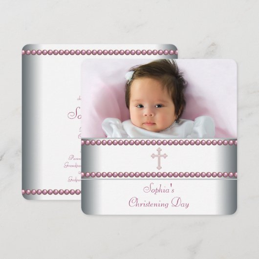 Pink Pearl Einladung (Vorne/Hinten)