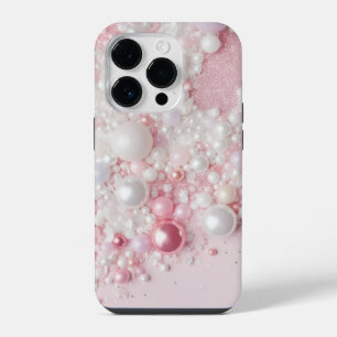Pink Pearl Glitter Glam Bling iPhone 14 Pro Hülle