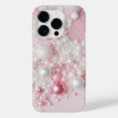Pink Pearl Glitzer Glam Bling Case-Mate iPhone Hülle (Rückseite)