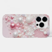 Pink Pearl Glitzer Glam Bling Case-Mate iPhone Hülle (Rückseite (Horizontal))
