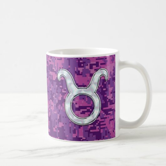Pink Pearl Like Taurus Zodiac Sign auf der digital Kaffeetasse (Rechts)