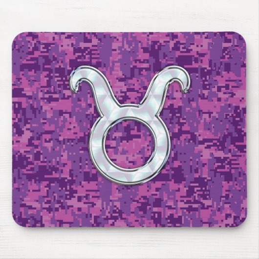 Pink Pearl Like Taurus Zodiac Sign auf der digital Mousepad (Vorne)