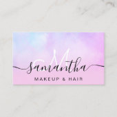 Pink Pearl Ombre Holographic Beauty Makeup Script Visitenkarte (Vorderseite)
