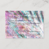 Pink Pearl Opal Glitzer Tropfen Lashes Aftercare Visitenkarte (Rückseite)