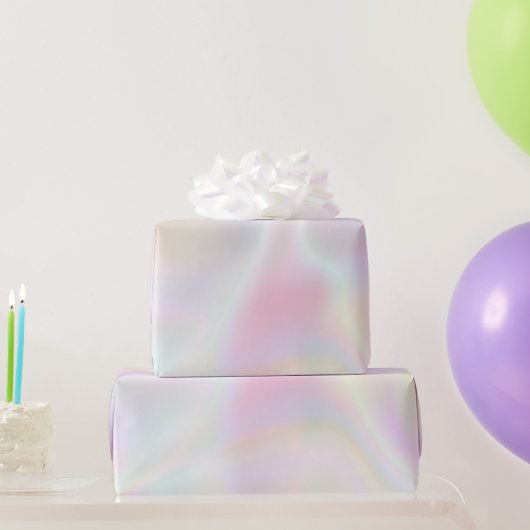 Pink Pearl Opal Iridescent Holographic Geschenkpapier (Partygeschenke)