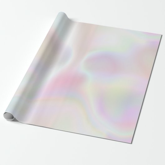 Pink Pearl Opal Iridescent Holographic Geschenkpapier (Ungerollt)