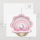 Pink Pearl Oyster Postkarte (Vorne/Hinten)