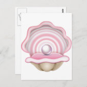 Pink Pearl Oyster Postkarte (Vorne/Hinten)