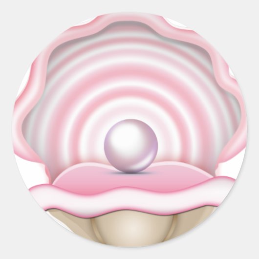 Pink Pearl Oyster Runder Aufkleber (Vorderseite)