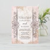 Pink Pearl Romantic Beach Wedding Einladung (Stehend Vorderseite)