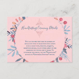Pink Pearl Watercolor Floral Details Karte