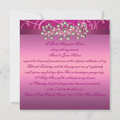 Pink Pearl Wirbel Quinceañera Einladung (Rückseite)