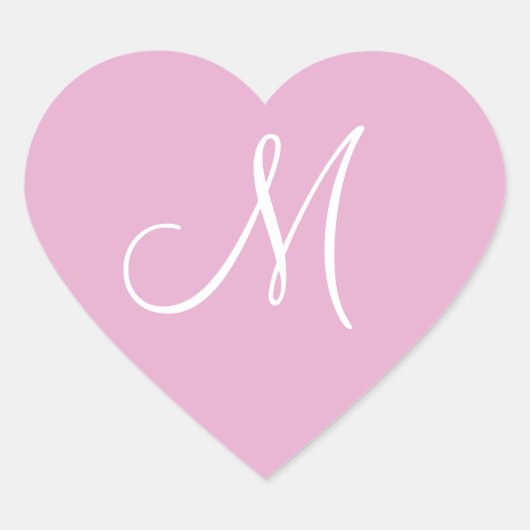 Pink Pearl Your Own Monogram Wedding Herz-Aufkleber (Vorderseite)