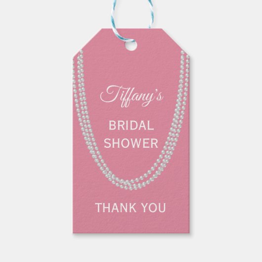 Pink-Pearls-Brautparty Geschenkanhänger (Vorderseite)
