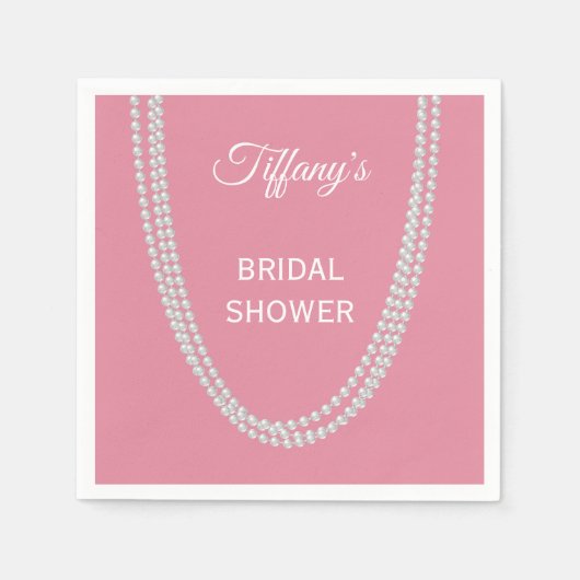 Pink-Pearls-Brautparty Serviette (Vorderseite)