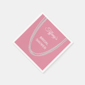 Pink-Pearls-Brautparty Serviette (Ecke)