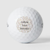 Pink Pearls Gold Chain Birthday Golfball (Vorderseite)