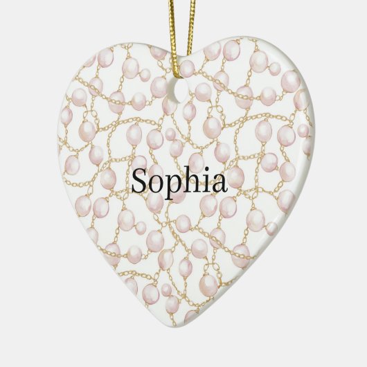 Pink Pearls Gold Chain   Keramik Ornament (Links)