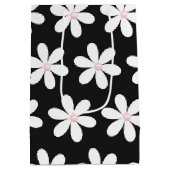 Pink Pearls in Daisis auf schwarz Mittlere Geschenktüte (Rückseite)