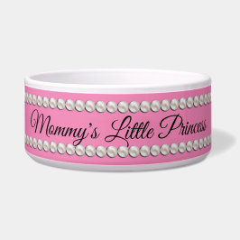 Pink Pearls Mommy's Little Princess Dog Napf