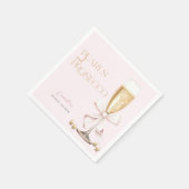 Pink Pearls & Prosecco Bow Brautparty Serviette (Ecke)