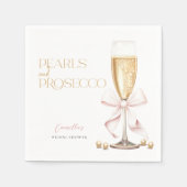 Pink Pearls & Prosecco Bow Brautparty Serviette (Vorderseite)