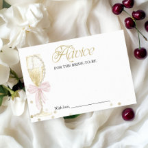 Pink Pearls & Prosecco Brautparty Advice Card