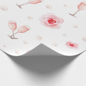Pink Pearls & Prosecco Brautparty Hochzeitsgeschen Geschenkpapier (Ecke)