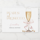 Pink Pearls & Prosecco Brautparty Schaumweinetikett (Einzelnes Label)