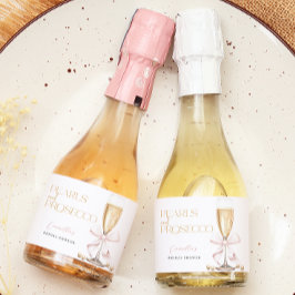 Pink Pearls & Prosecco Brautparty Schaumweinetikett