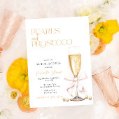 Pink Pearls & Prosecco Brunch Brautparty Einladung
