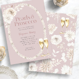 Pink Pearls und Prosecco Bridal Einladung