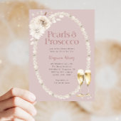 Pink Pearls und Prosecco Bridal Einladung