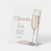 Pink Pearls und Prosecco Champagne Mimosa Bar Sign Sockelschild (Vorderseite)