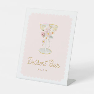 Pink Pearls und Prosecco Dessert Bar Sign Sockelschild