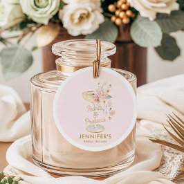 Pink Pearls und Prosecco Pink Brautparty Geschenkanhänger