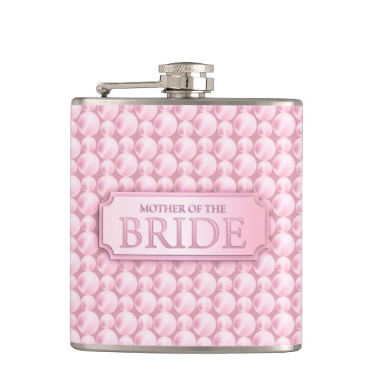 Pink Pearly Mother of the Bride Wedding Flask Flachmann (Vorderseite)