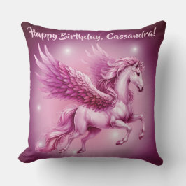 Pink Pegasus "Happy Birthday" Kissen