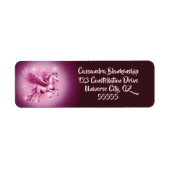 Pink Pegasus Hübsch Fantasy Address Label (Vorne)