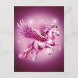 Pink Pegasus Hübsche Fantasie Postkarte