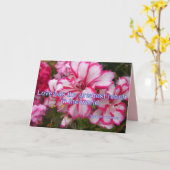 Pink Pelargonium Love has the Greatest floral Card Karte (Gelbe Blume)