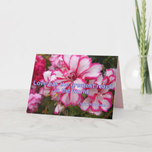Pink Pelargonium Love has the Greatest floral Card Karte