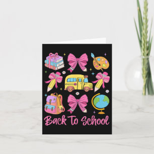 Pink Pencil Bow Coquette 2025 Zurück zur Schule Le Karte