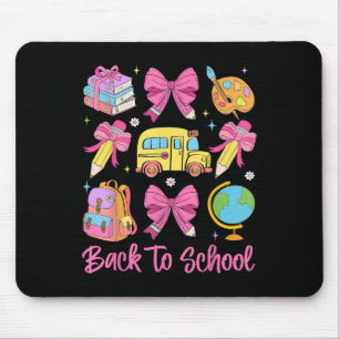 Pink Pencil Bow Coquette 2025 Zurück zur Schule Le Mousepad