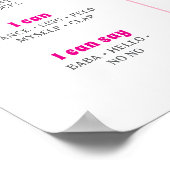 Pink Penguin First Birthday Milestone Poster (Ecke)