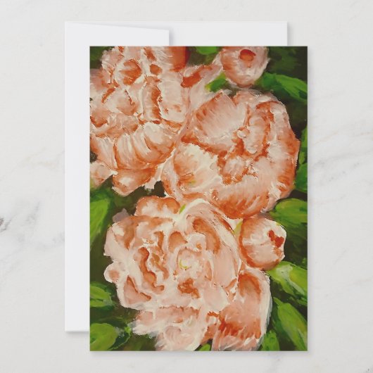 Pink Peoney Feiertagskarte (Vorderseite)