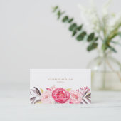 Pink Peongs Blume Aquarell Business Card Visitenkarte (Stehend Vorderseite)